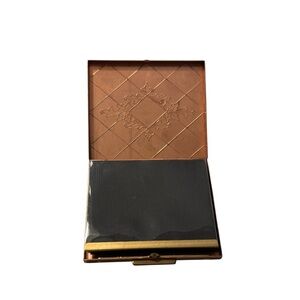 Gold Vintage Compact Case Copper Color Metal Pocket Picture/Card Holder